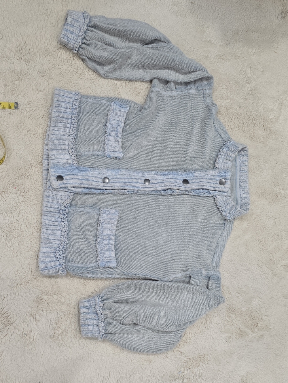 We The Free Light Blue Button-Front Knit Cardigan